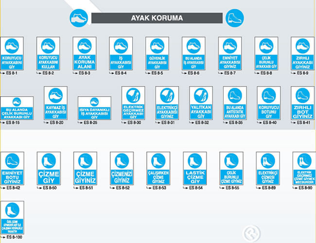 Ayak Koruma İkaz ve Uyarı Levhaları